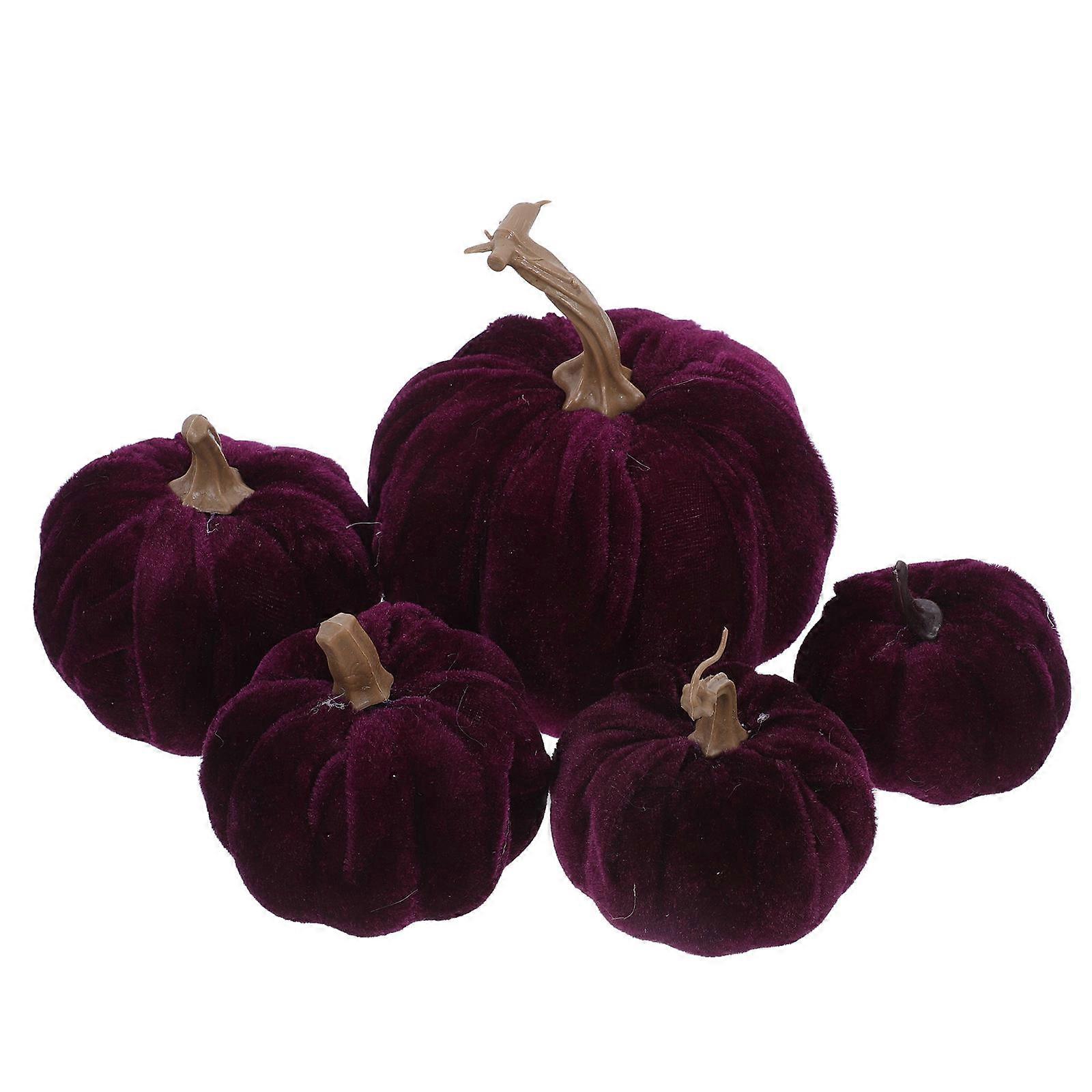 Thanksgiving Pumpkin Simulation Pumpkins for Decor 20Pcs Dark Purple
