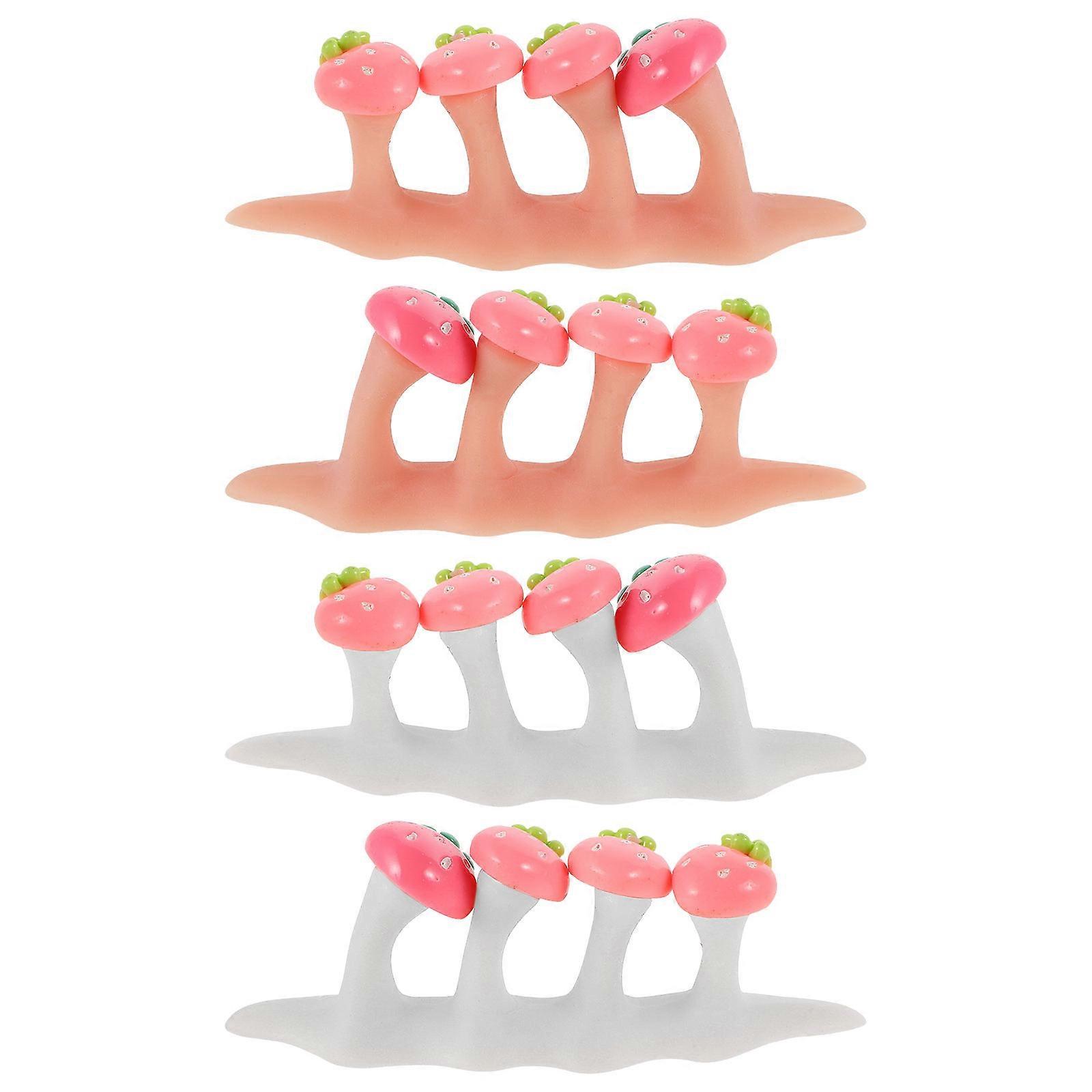 Assorted Color Silicone Toe Separators for Pedicure Nail Art Tools 2Sets