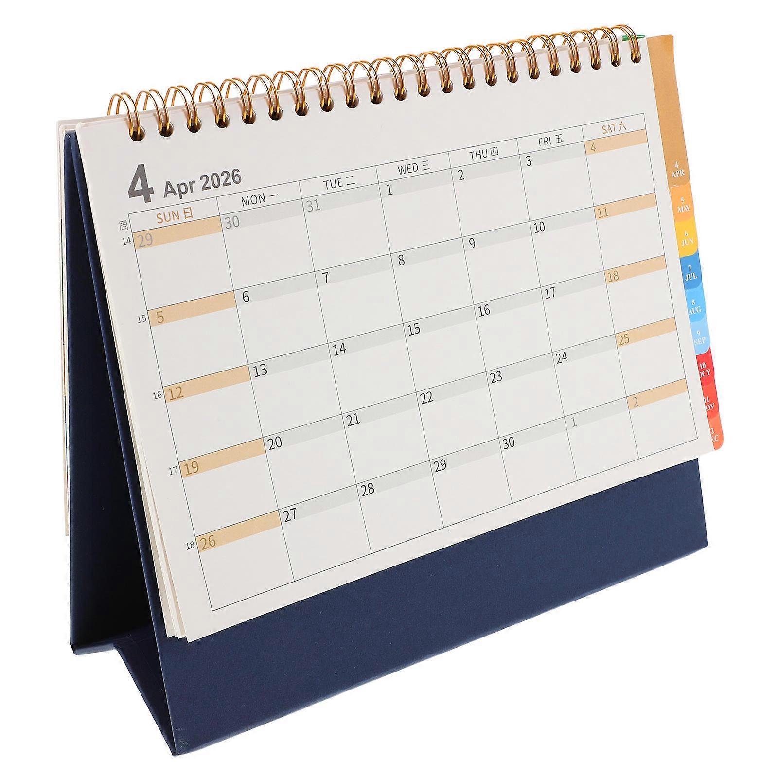 Desk Calendar Standing Desk Calendar for Efficient Planning 2026 Blue