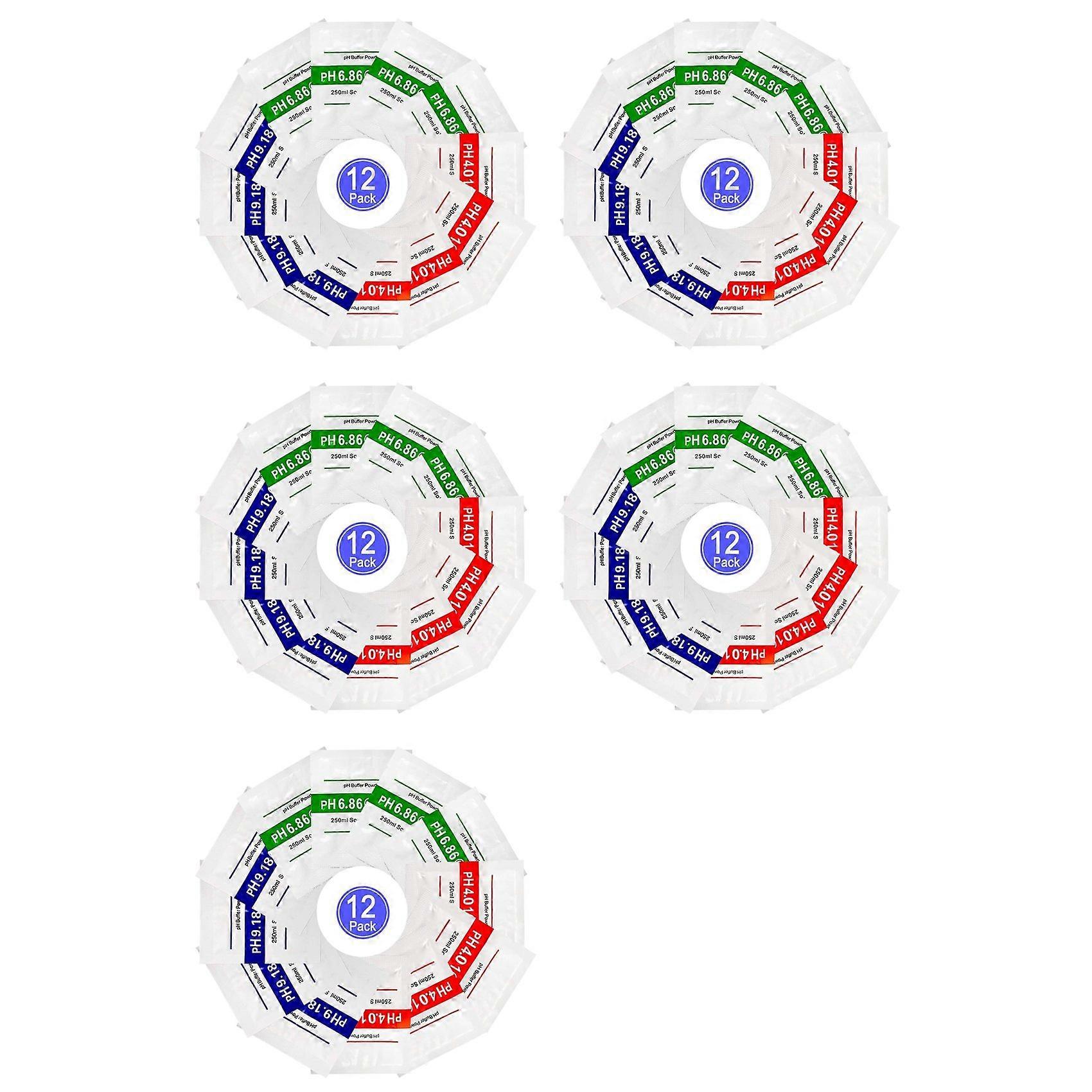 60 Pack PH Meter Buffer Solution Powder 6.86/4.00/9.18, PH Calibration Solution Packets for Precise PH Meter