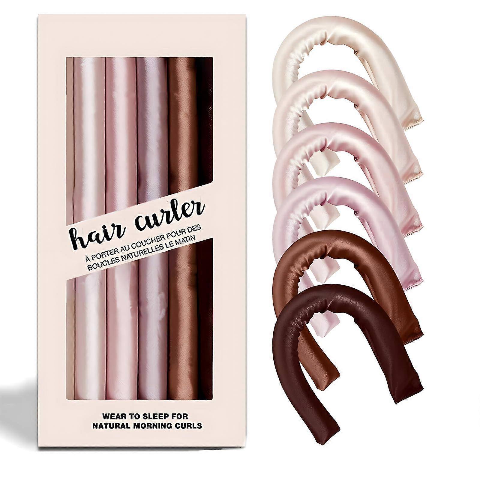 Heatless Hair Curlers Satin Hair Rollers for Overnight Curls Soft No Heat Styling Mixed Color 10in