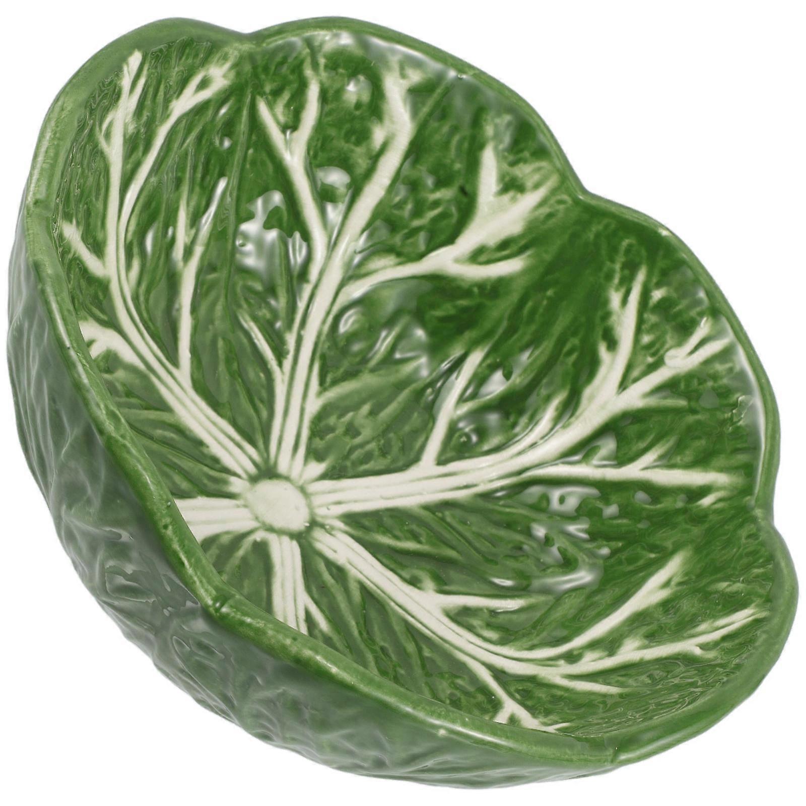 Ceramic Cabbage Plate for Serving Snacks Dinner Plate Candy Dish Green