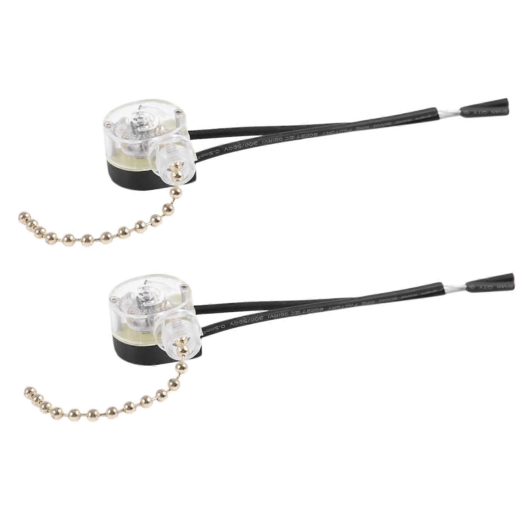 2X Lighting Ceiling Fan Light Switch W Pull Chain 3A 250VAC 6A 125VAC
