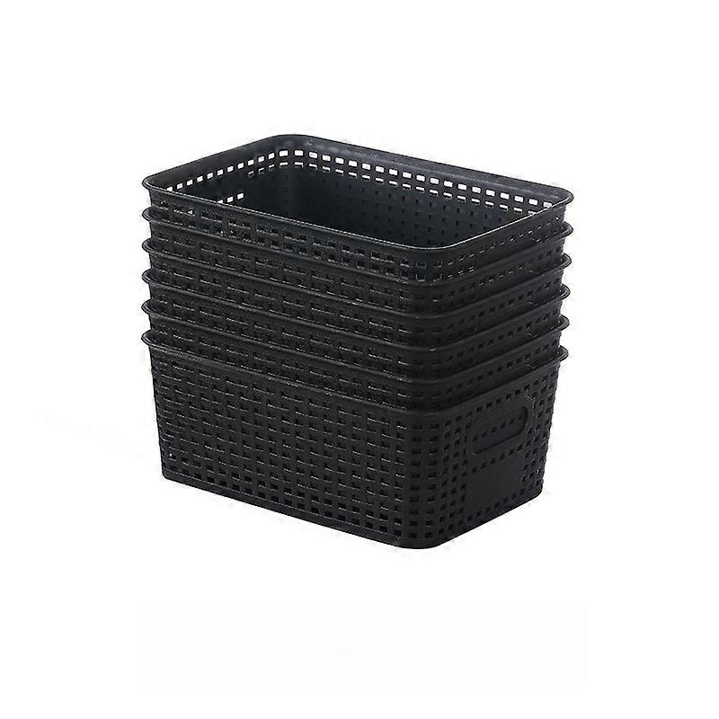 6pcs Stackable Plastic Storage Box with/no Lid, Multifunctional Organizer for Home Office Classroom, Gray Container