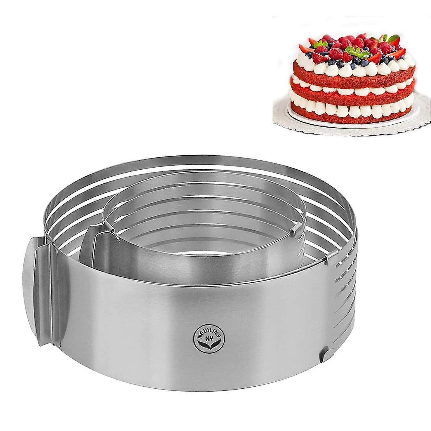 Adjustable Stainless Steel Cake Ring Set for Layered Baking and Food Presentation, 2 Sizes