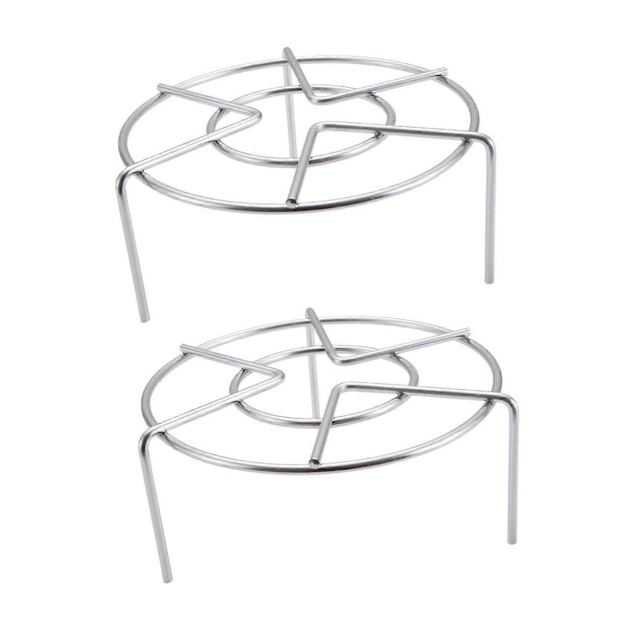 2pcs Stainless Steel Steamer Rack Rust Resistant Easy Clean Multipurpose for Fish Vegetables Cooking