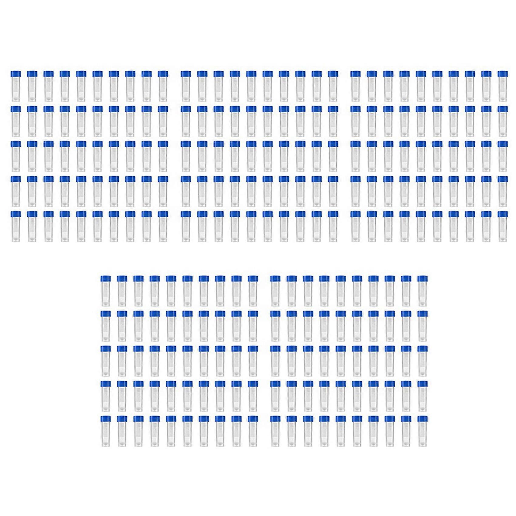 1000Pcs 5Ml Plastic Graduated Vial Storage Container Test Tubes with Screw Caps