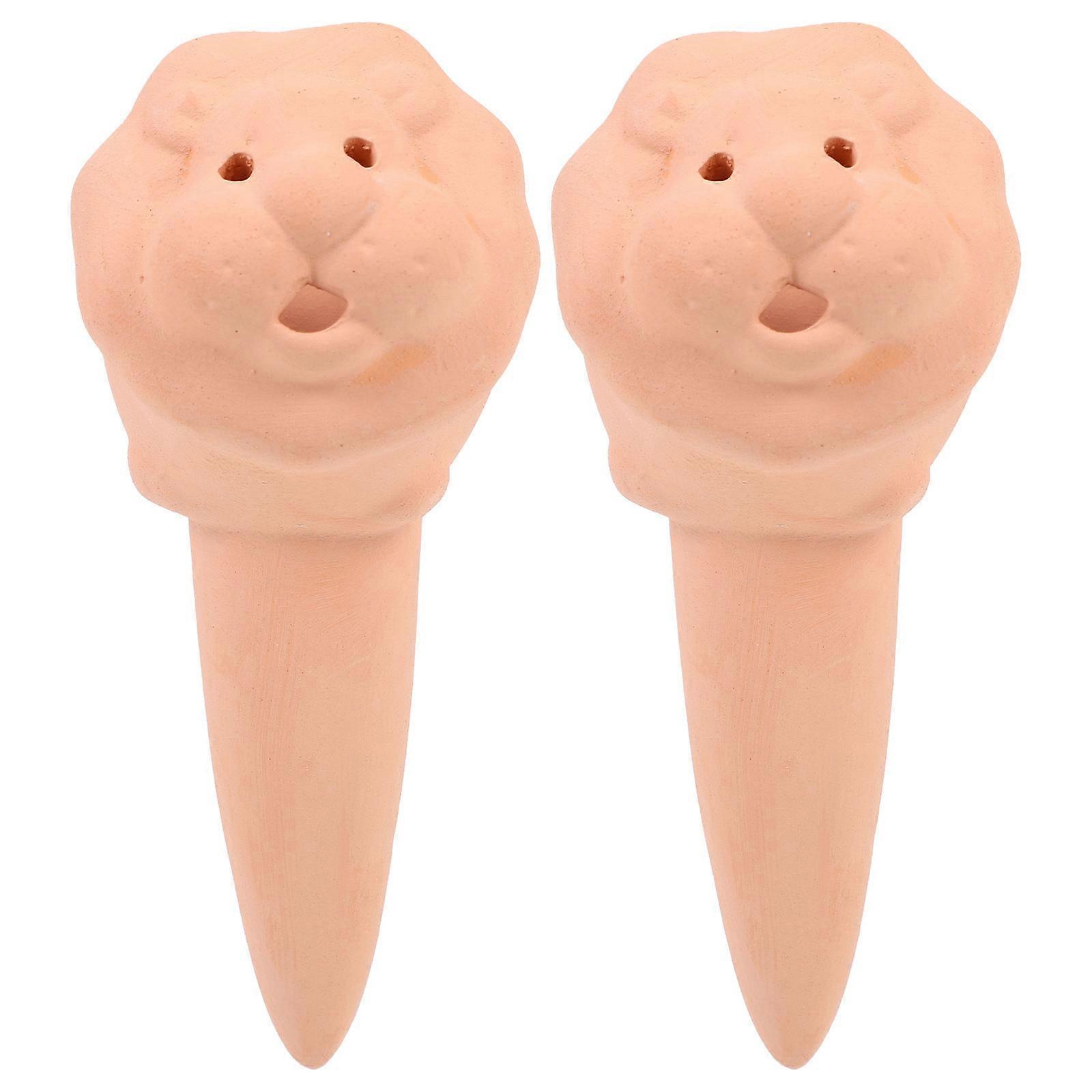 Plant Watering Globes Red Pottery Automatic Device for Home Use 2Pcs