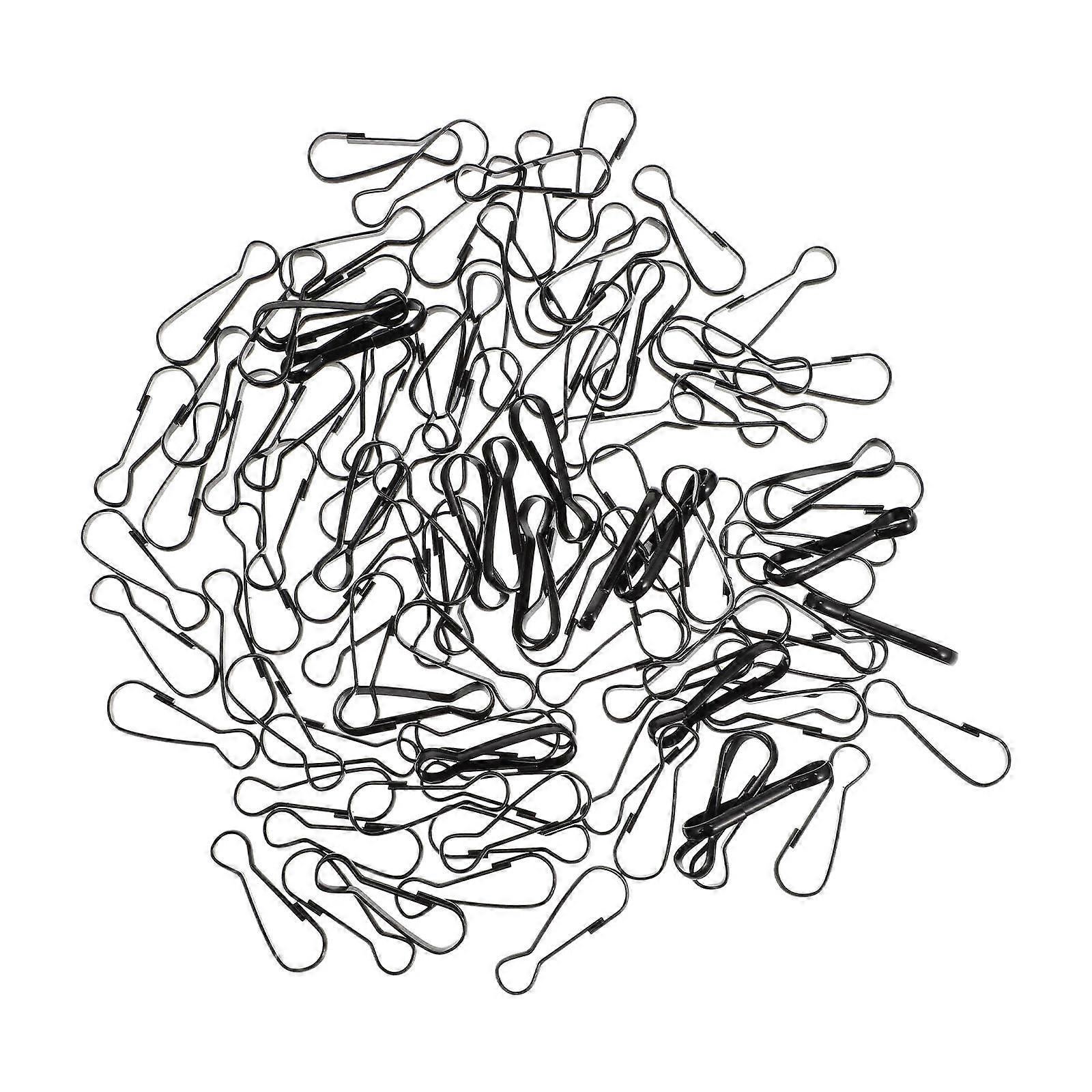 Quick Open Hook Metal Snap Carabiner Hooks for Hanging 100Pcs Black