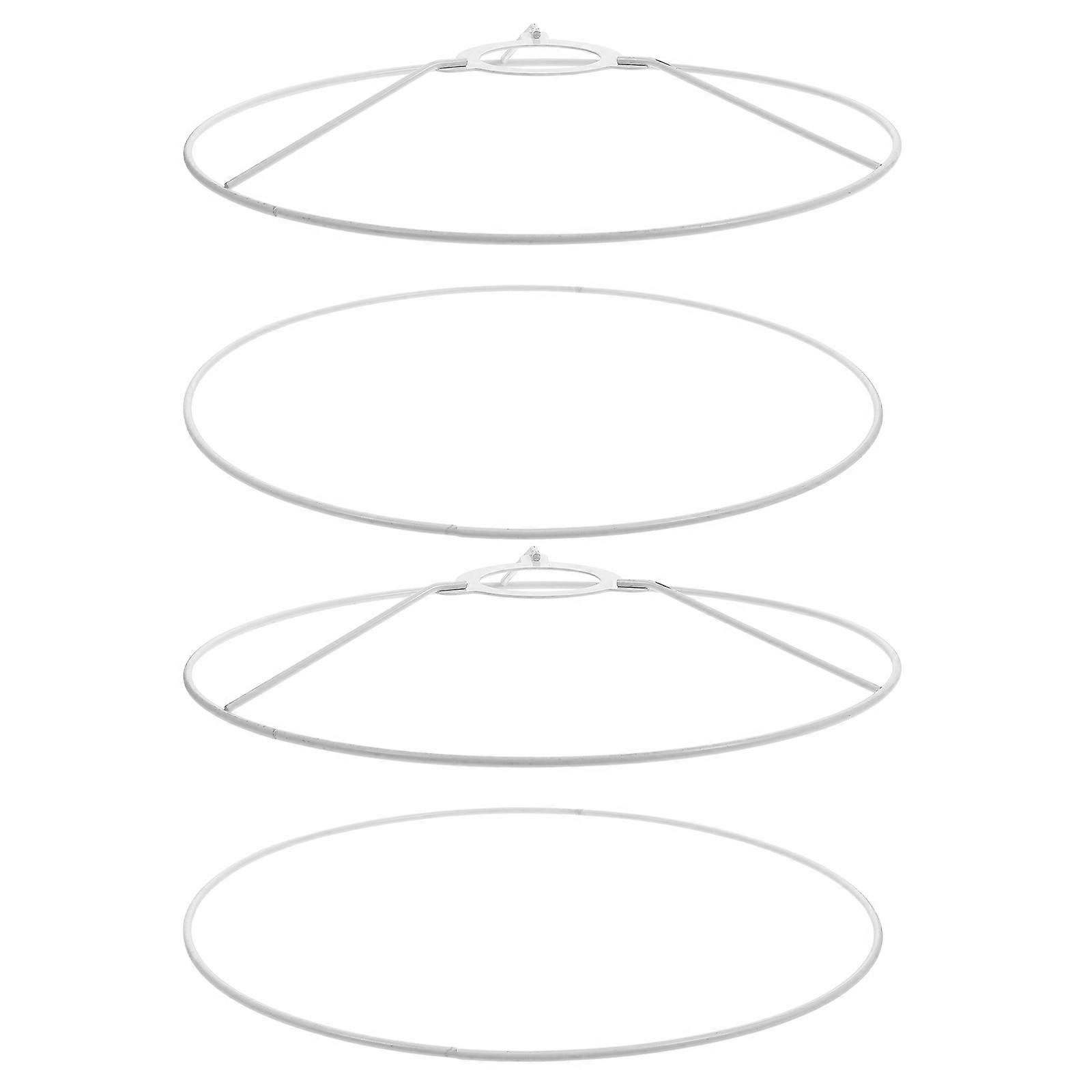 Lampshade Bracket Ceiling Light Frame for DIY Use 2Sets White Iron Material