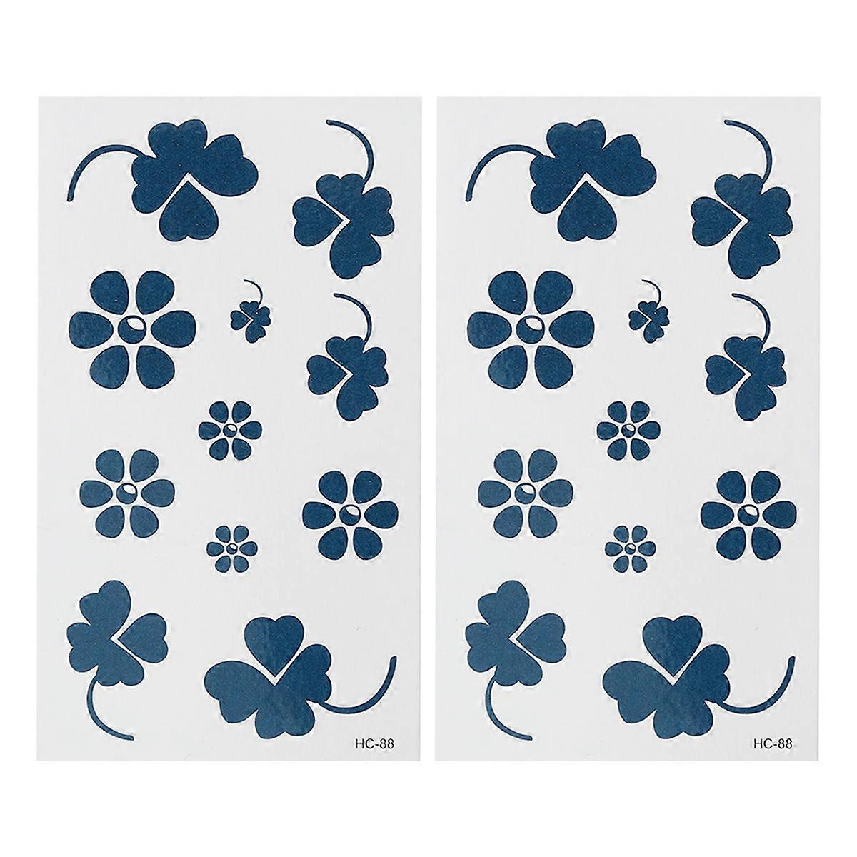 Four Leaf Clover Waterproof Sticker Temporary for Decoration 10 Sheets