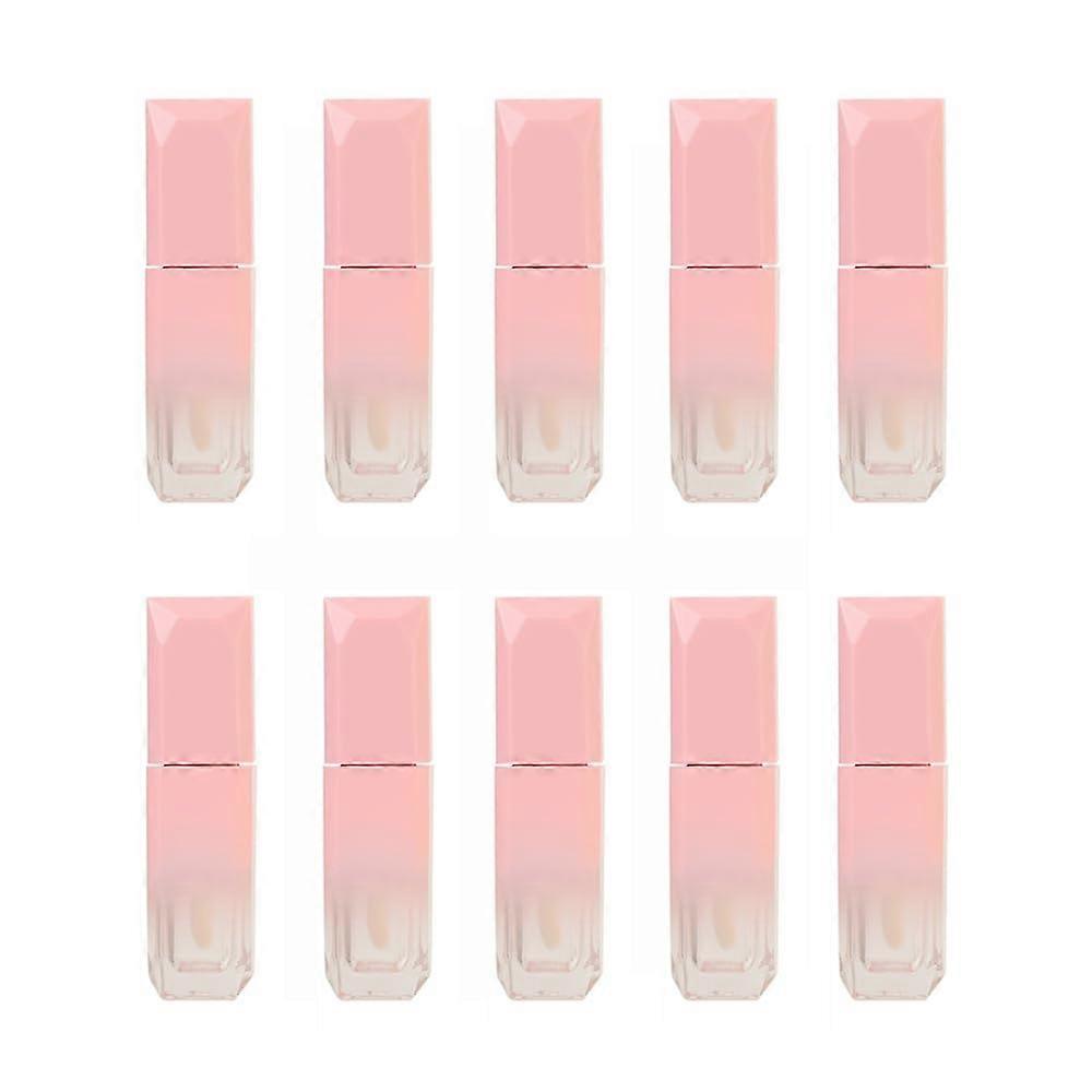 10Pcs 5ml Empty Gradient Pink Lip Gloss Tubes Leakproof Refillable Lip Balm Containers with Wand for DIY Makeup