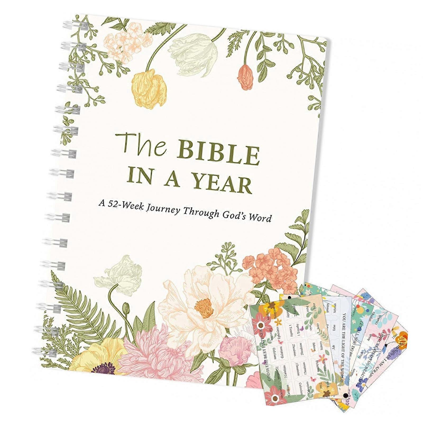 Twin Coil Binding Bible Study Guide Notebook With Organized Reading Reflection For Men Women Journaling Note Taking Multicolor