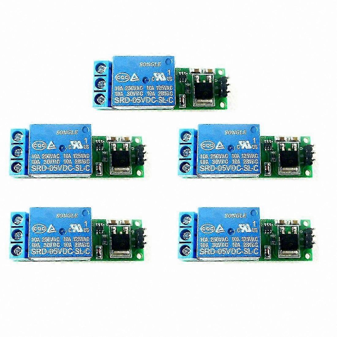5pcs 6-24V Bistable Latching Relay Module Low Pulse Trigger Self-locking Flip-Flop