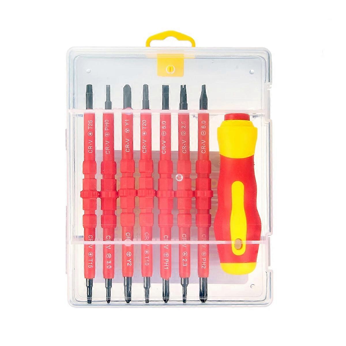 Double-Ended Screwdriver with 7 Interchangeable Heads High-Hardness Build, Durable compatible with Efficient Electrical Repairs/Maintenance