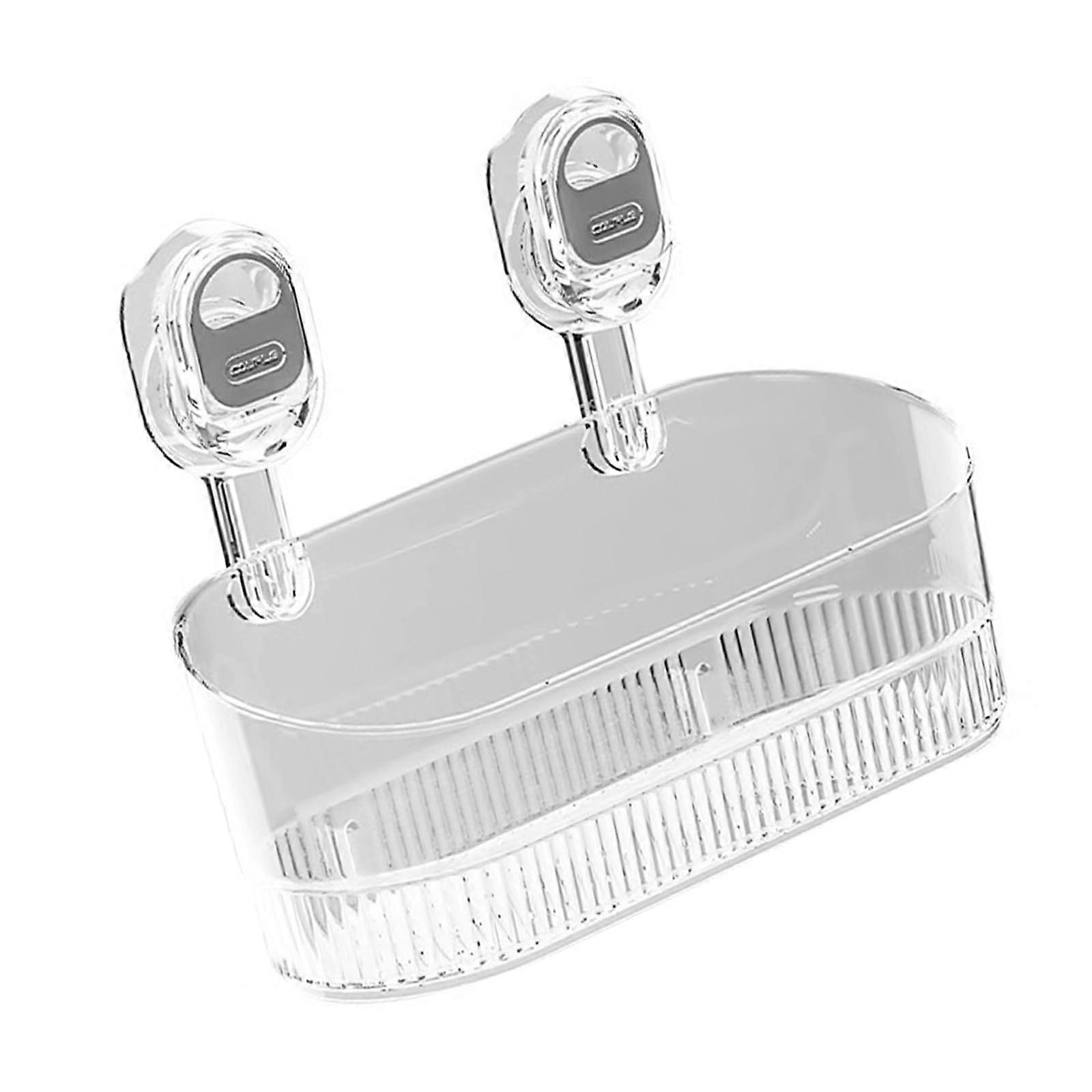 Bathroom Suction Storage Rack with Powerful Suction Grip, No Drill Wall Mounted Shower Organizer