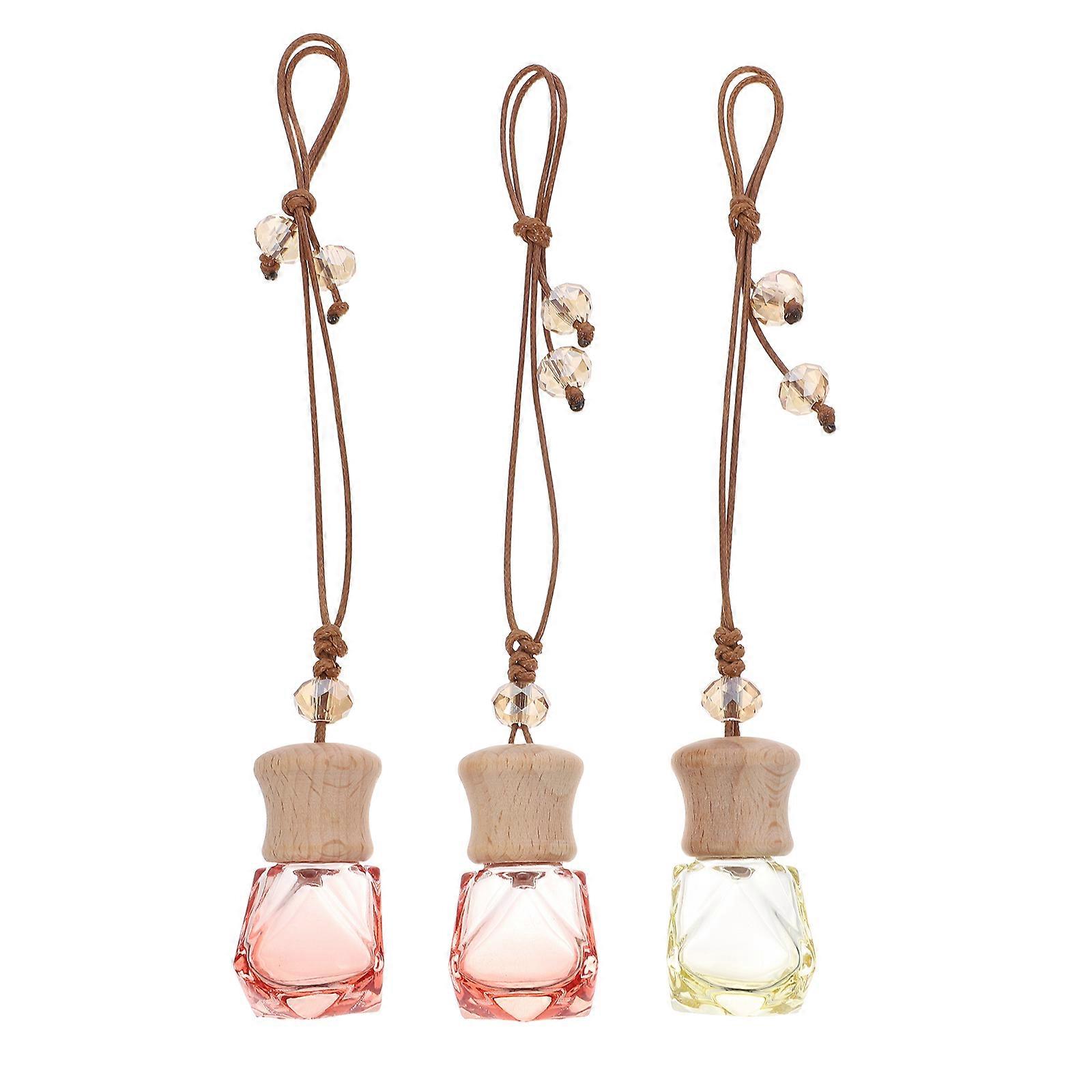 3Pcs Empty Bottles Car Bottle Pendant for Storage Use with Assorted Color