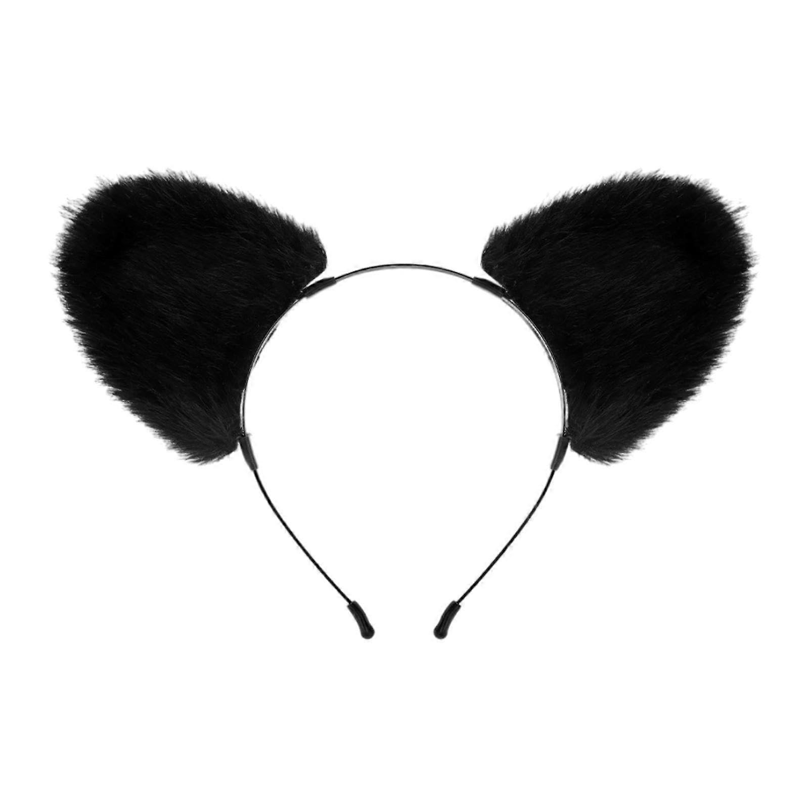 Bear Ears Headband with Soft Plush Adjustable Design for Cosplay and Stage Performance, Black
