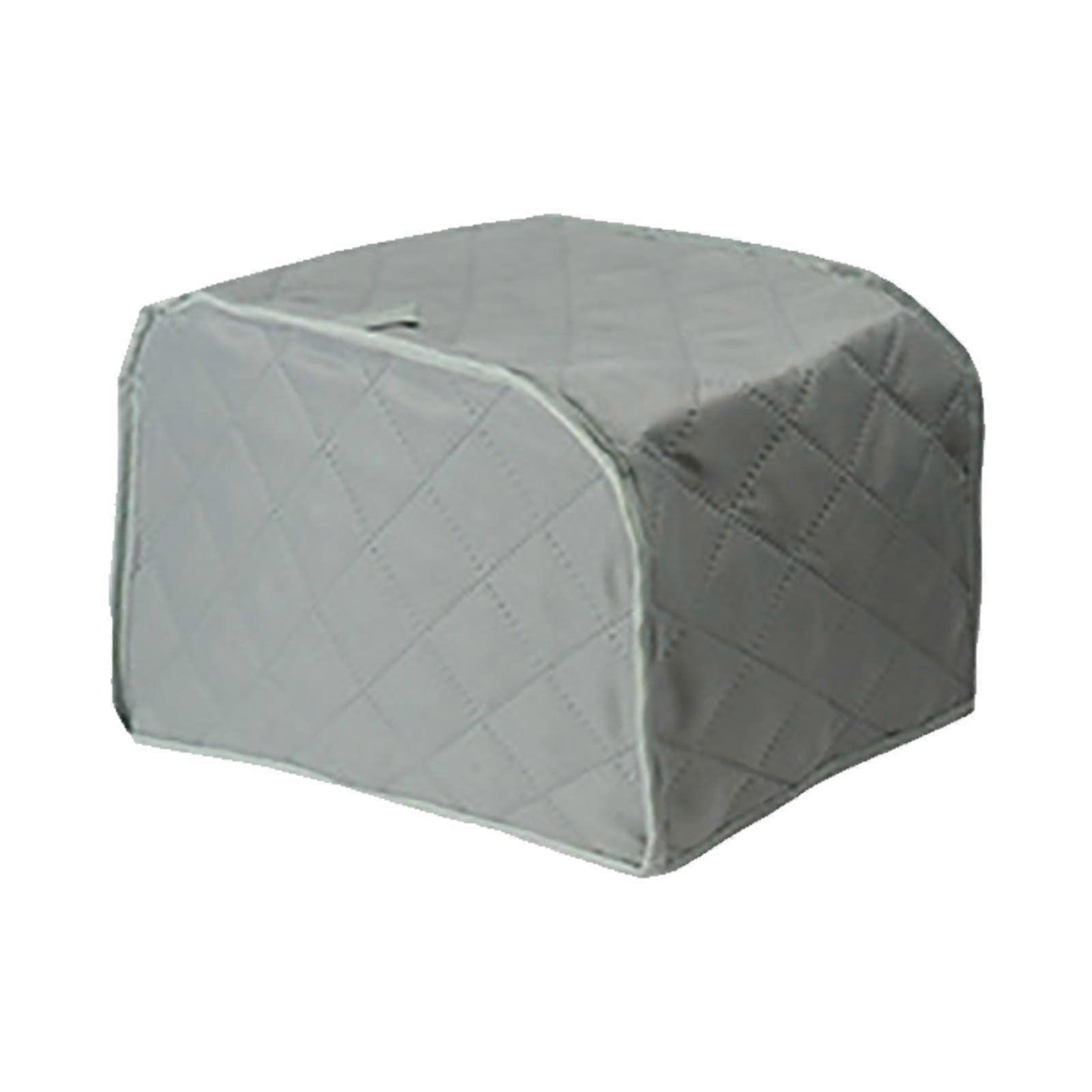 Toaster Cover Dustproof Quilted Polyester Cotton Fits 2/4 Slice Kitchen Appliance Protective Grey