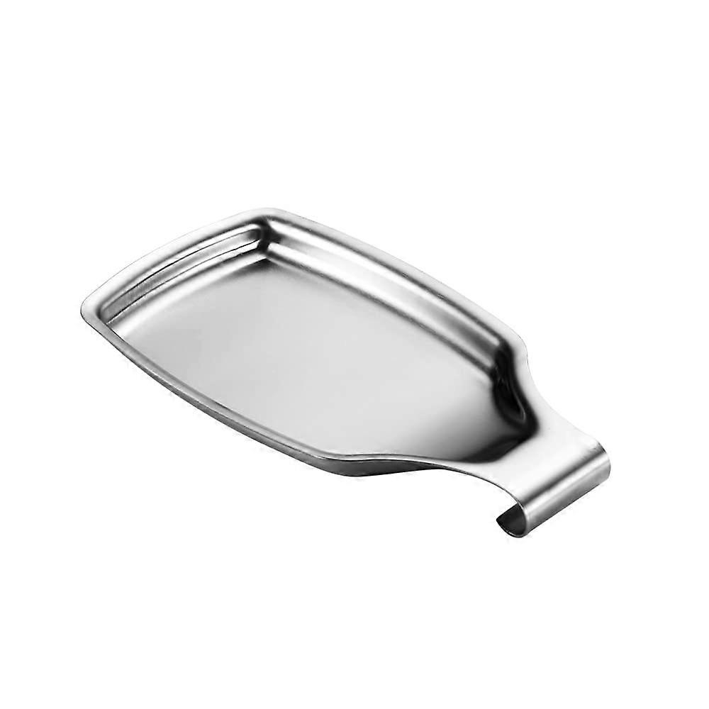 Stainless Steel Spoon Rest for Kitchen Utensils, RustProof 304 Holder with SpaceSaving Hooks