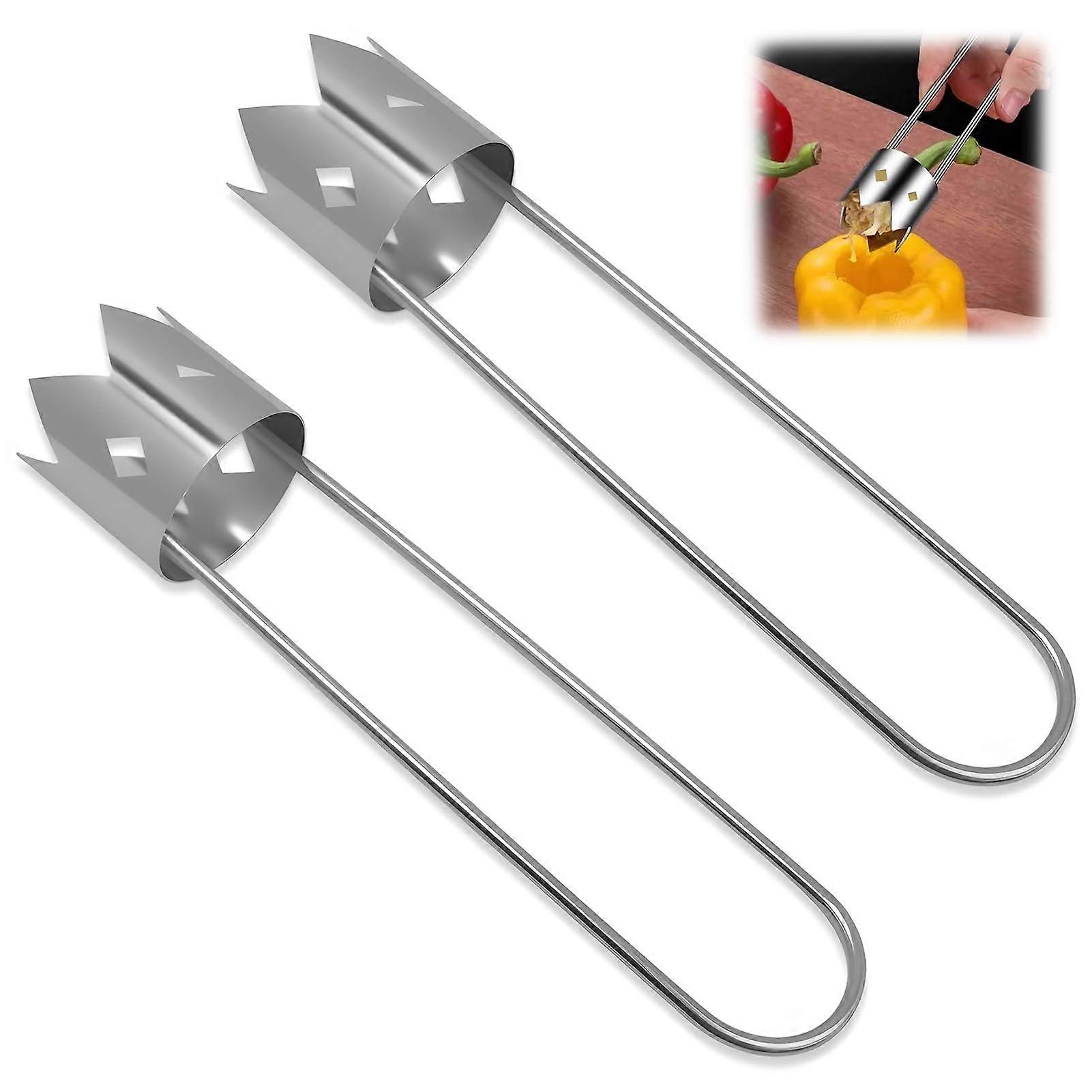 Fruit and Vegetable Corer Set 2pcs 304 Stainless Steel Sharp Tip MultiFruit Core Remover