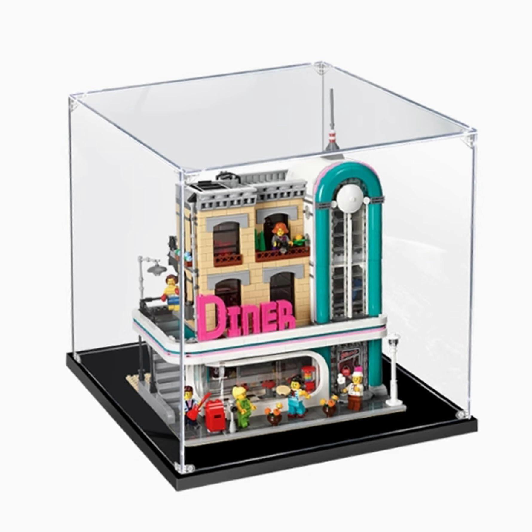 Transparent Acrylic Display Case for  10260 Modular Buildings, Dustproof Clear Protection, Stackable Showcase
