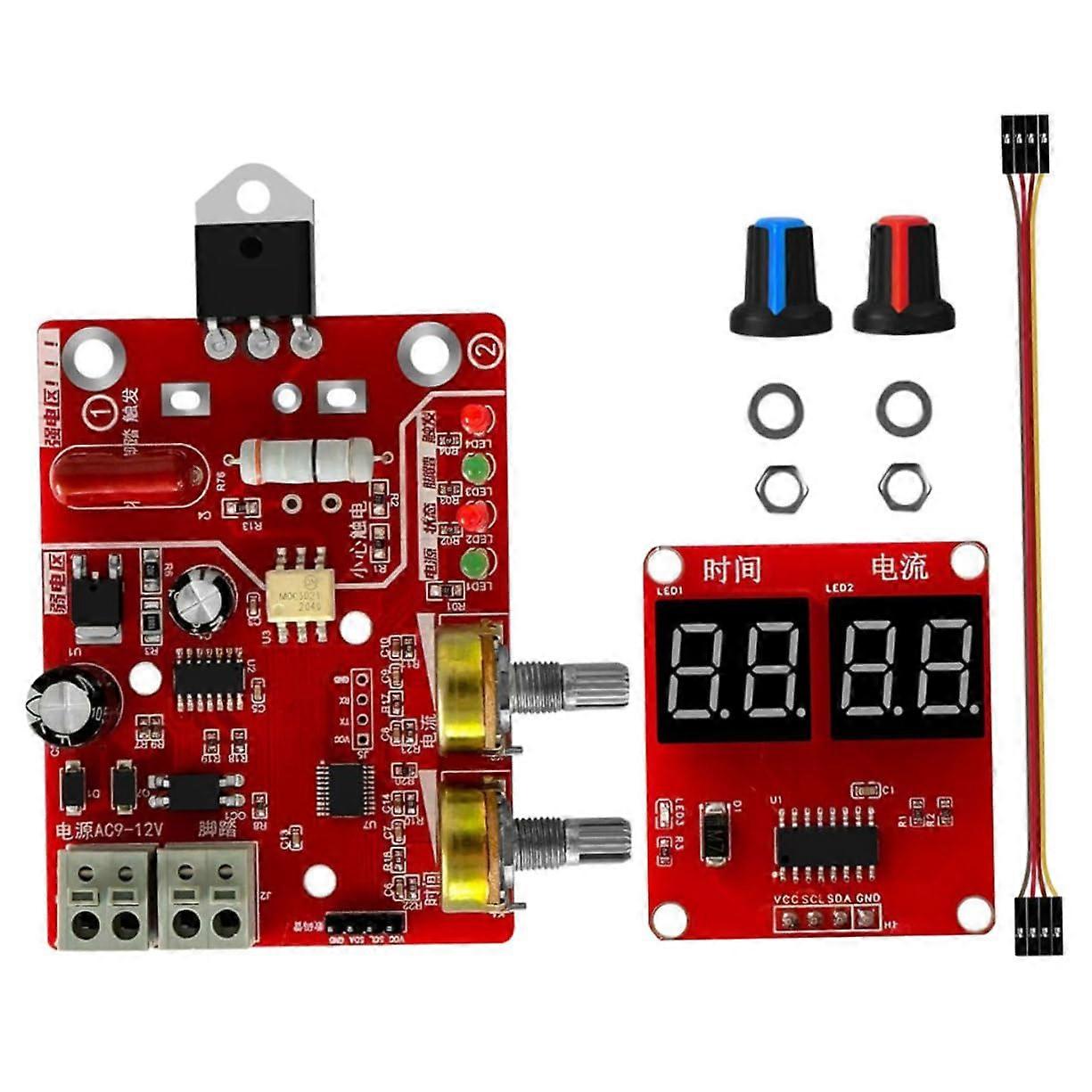 40A Spot Welder Control Board with Adjustable Digital Display and Voltage Protection for DIY Welding