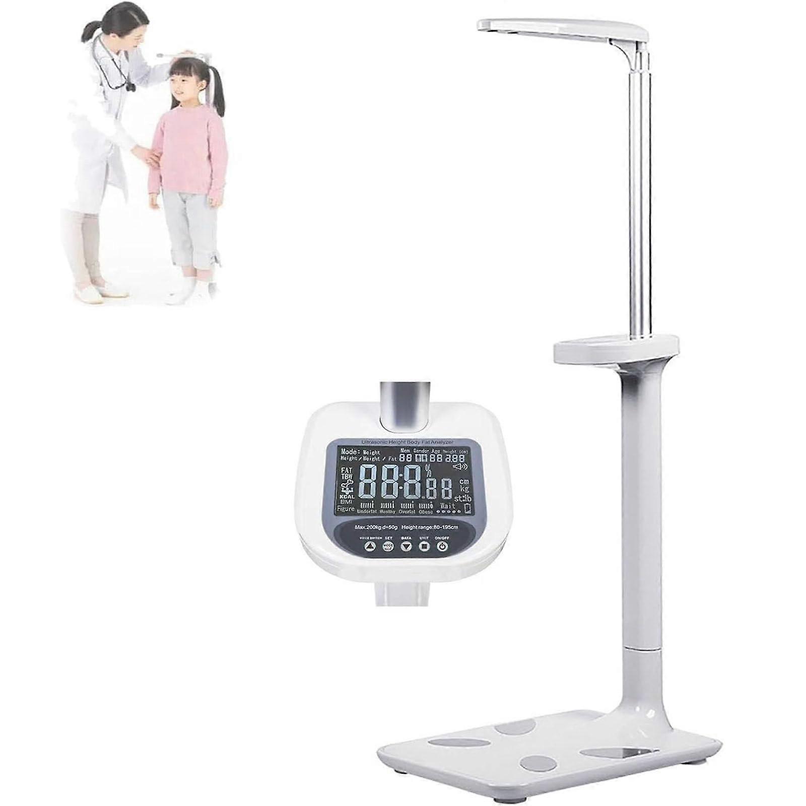 Digital Height and Weight Scale with Ultrasonic Sensor, Accurate Body Composition, LED Display
