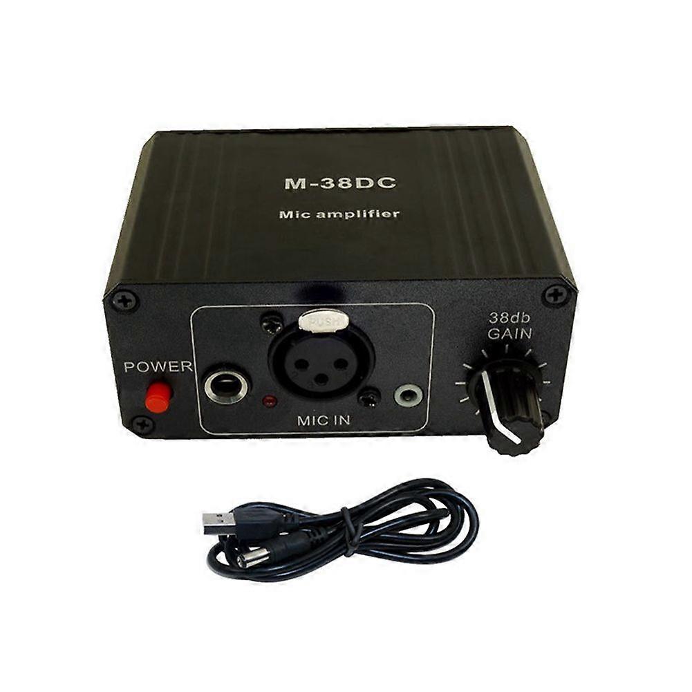 Protable Microphone Preamp High Gain 48V Phantom Power XLR Output Mic Preamplifier for Dynamic and Condenser Microphone