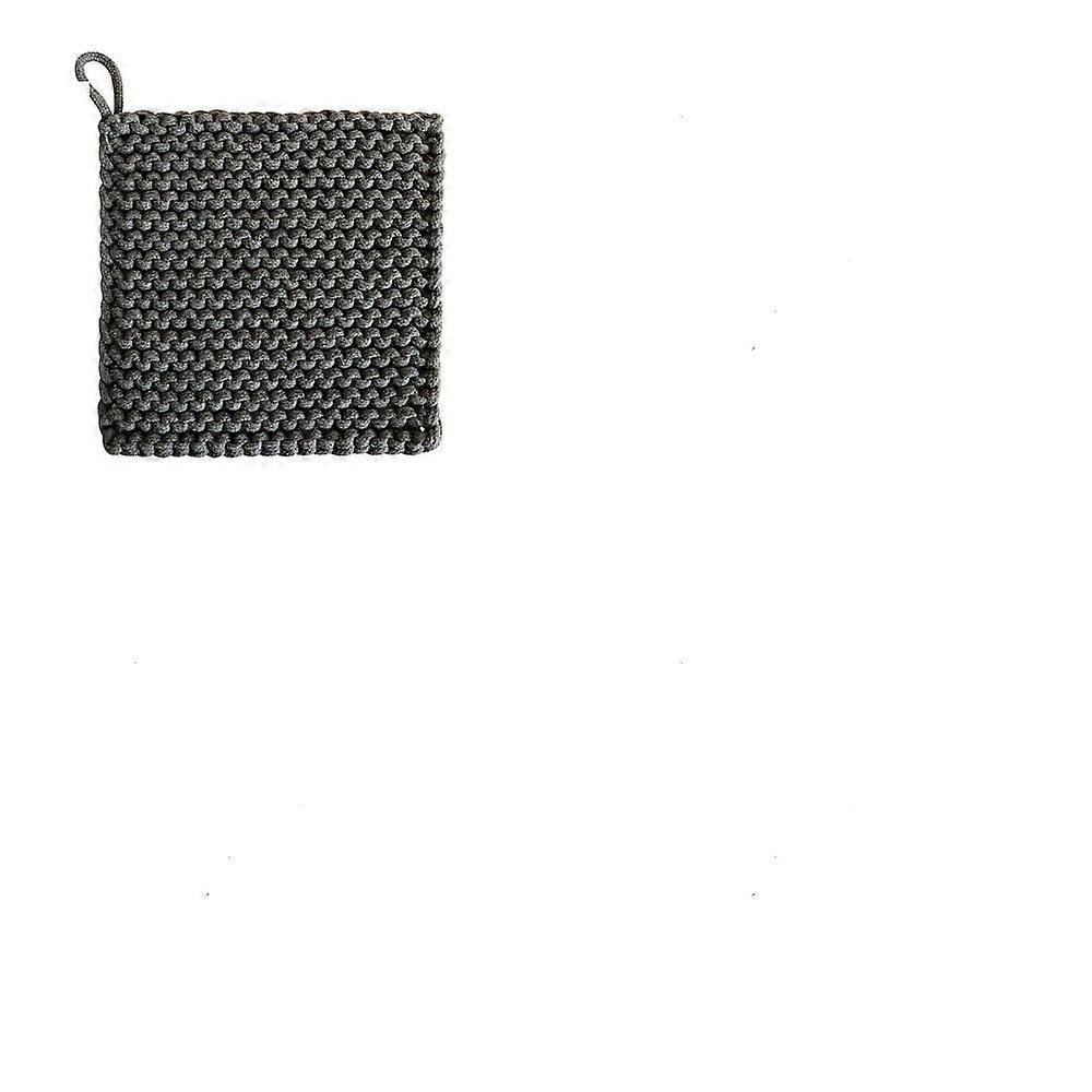 1pc Cotton Macrame Cup Mats Handmade Coaster Square Slate Gray 120x120mm