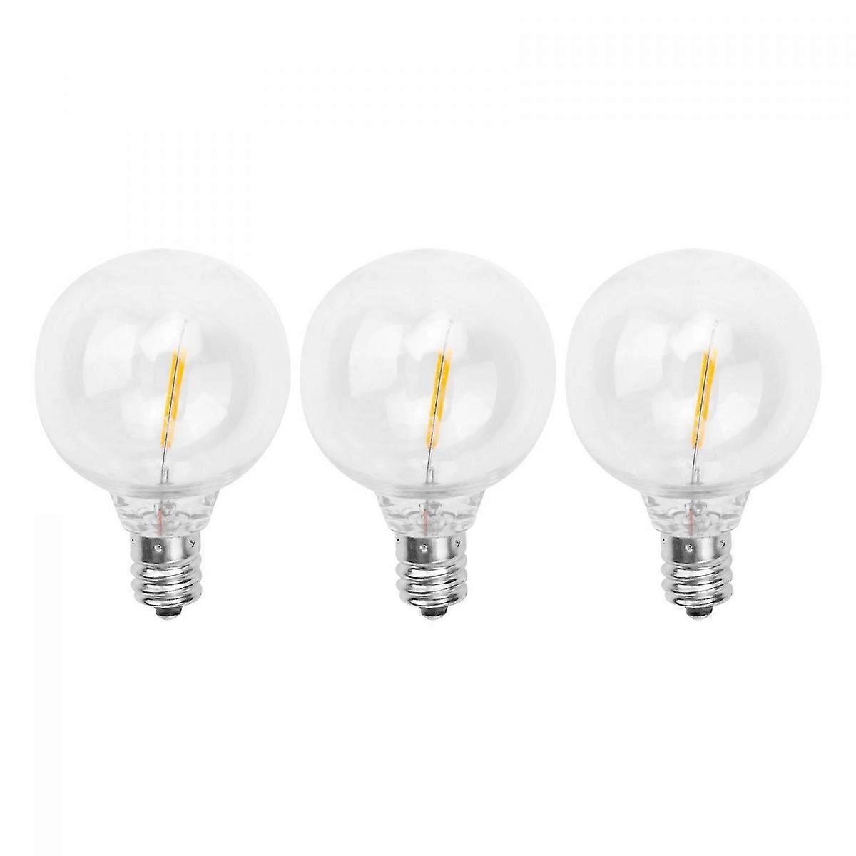 3Pcs G40 Led Light Bulbs, E12 Screw Base for Solar String Lights