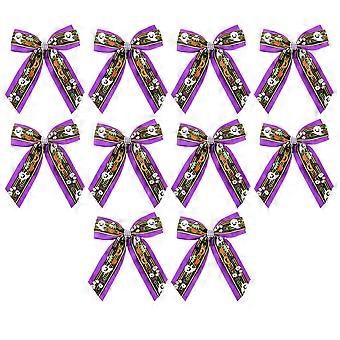 Halloween Bat Ghost Print Diamond Chain Bowknot Hairpin Girls Children Funny Hair Accessories Purple