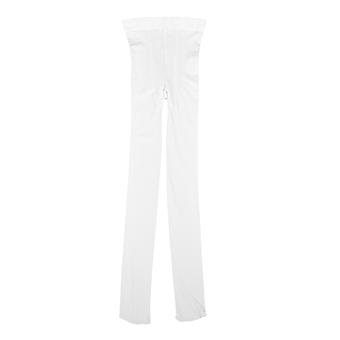 Witte, effen fluwelen panty's voor dames