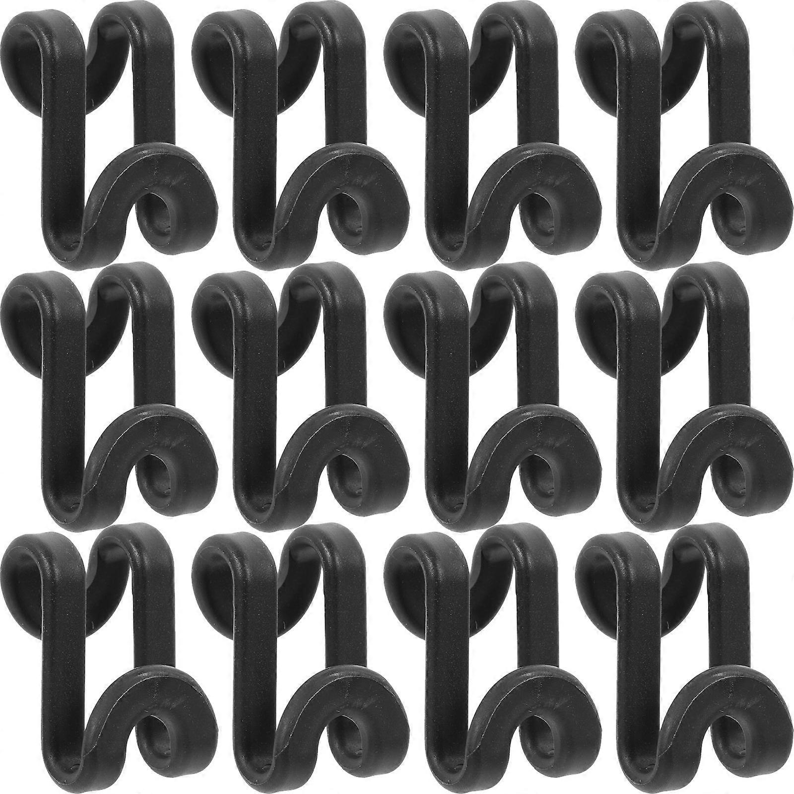 Clothes Hanger Connector Hooks S-Shape for Wardrobe 250Pcs Black Plastic
