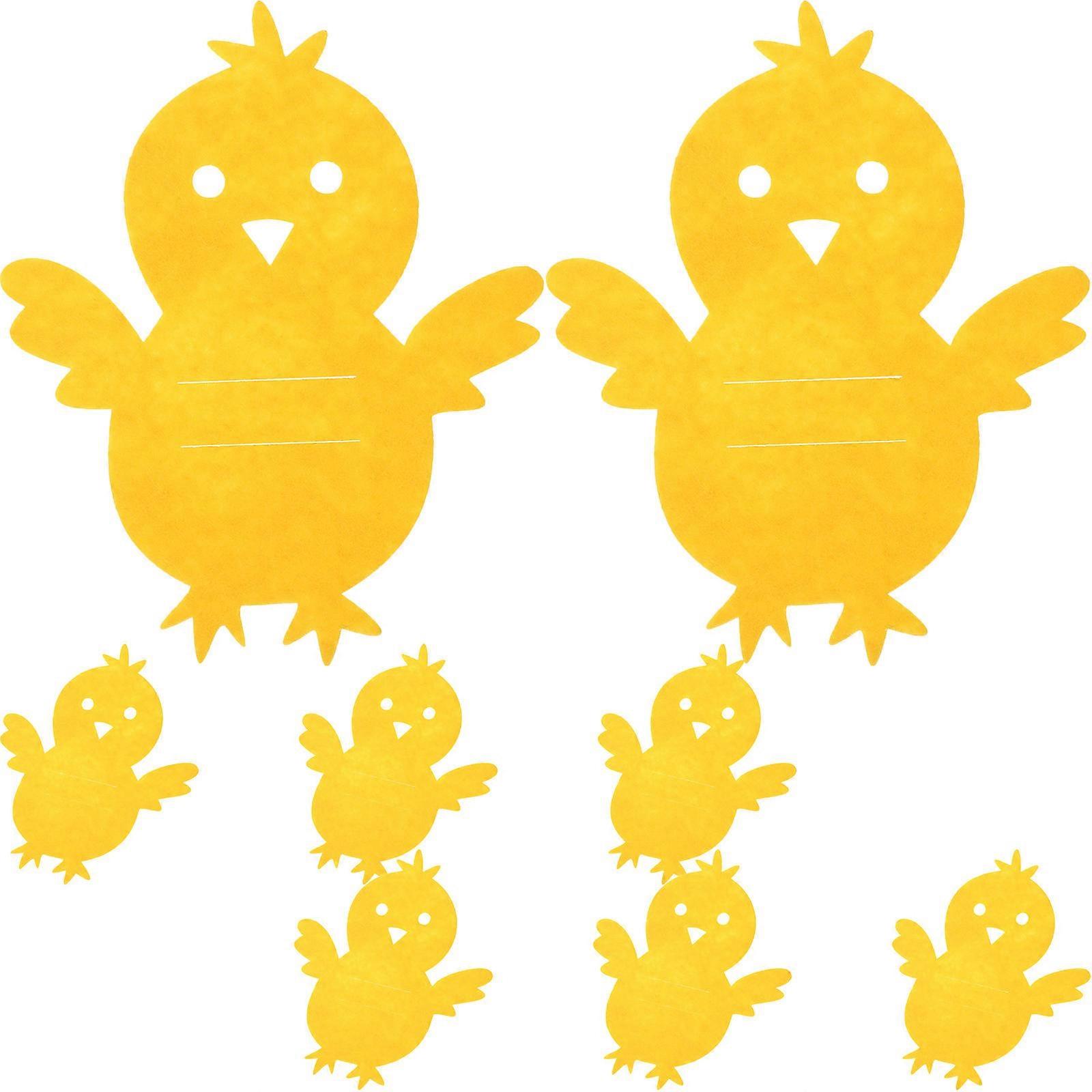 Chicken Shape Easter Cutlery Pouch for 8Pcs Fork Spoon Sleeves Yellow