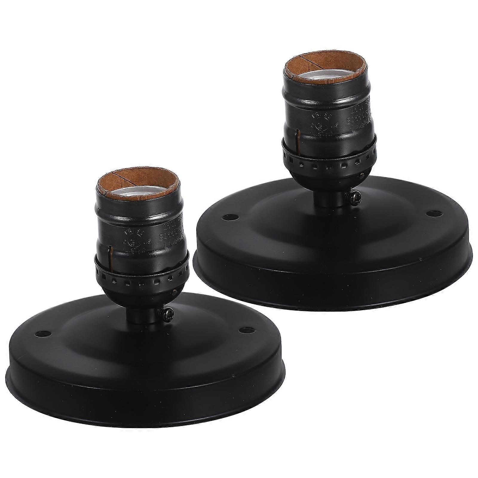 Black Ceiling Lamp Holder for E26 E27 Wall Mounted Light 2Pcs Set