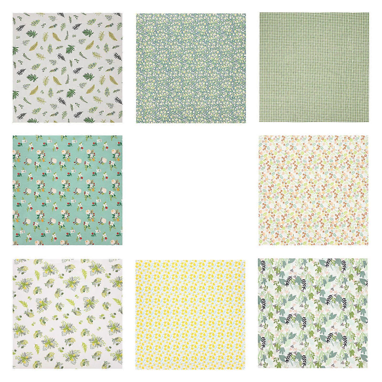 Quilting Patchwork Pure Cotton Small Floral Fabric Set for DIY Use 8 Sheets