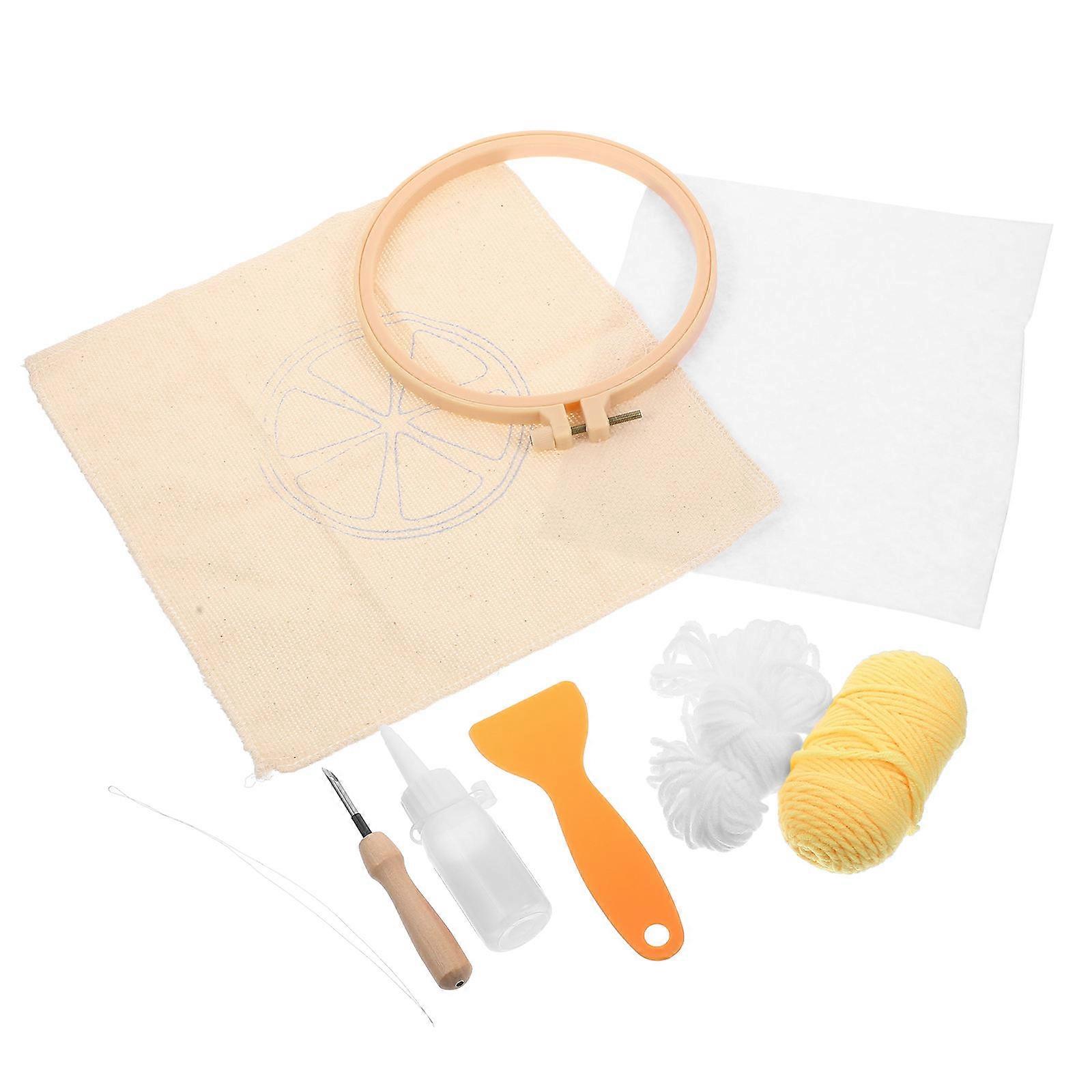 Embroidery Coaster Kit Lemon Shape Cup Holder Multi Material Cup Mat 1 Set