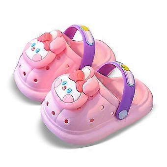 Sommersandalen für Jungen, geschlossene Wasserschuhe mit Cartoon-Motiven für Kleinkinder, weiche Sohle, geeignet für Pool, Strand und drinnen, rosa, 3–4 Jahre