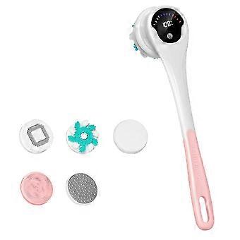 Elektrisk Badborste Lazy Back Scrub Bad Scrubbing Brush Automatisk Back Scrub Badborste med långt handtag Rosa
