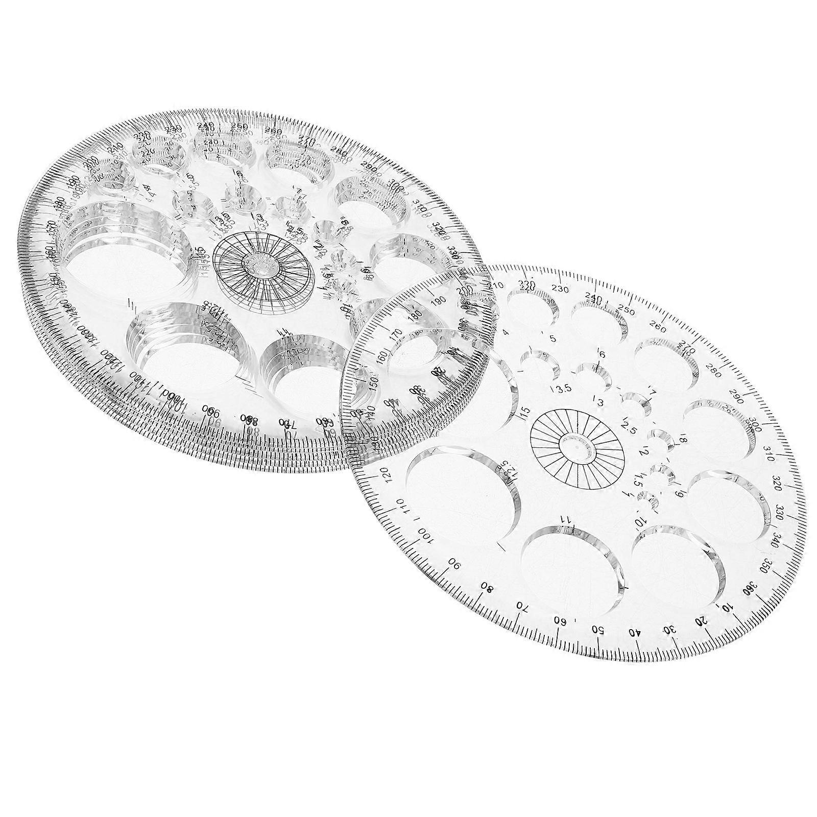 Protractor Transparent Geometry 360 Degree Protractor Tool 6Pcs Set