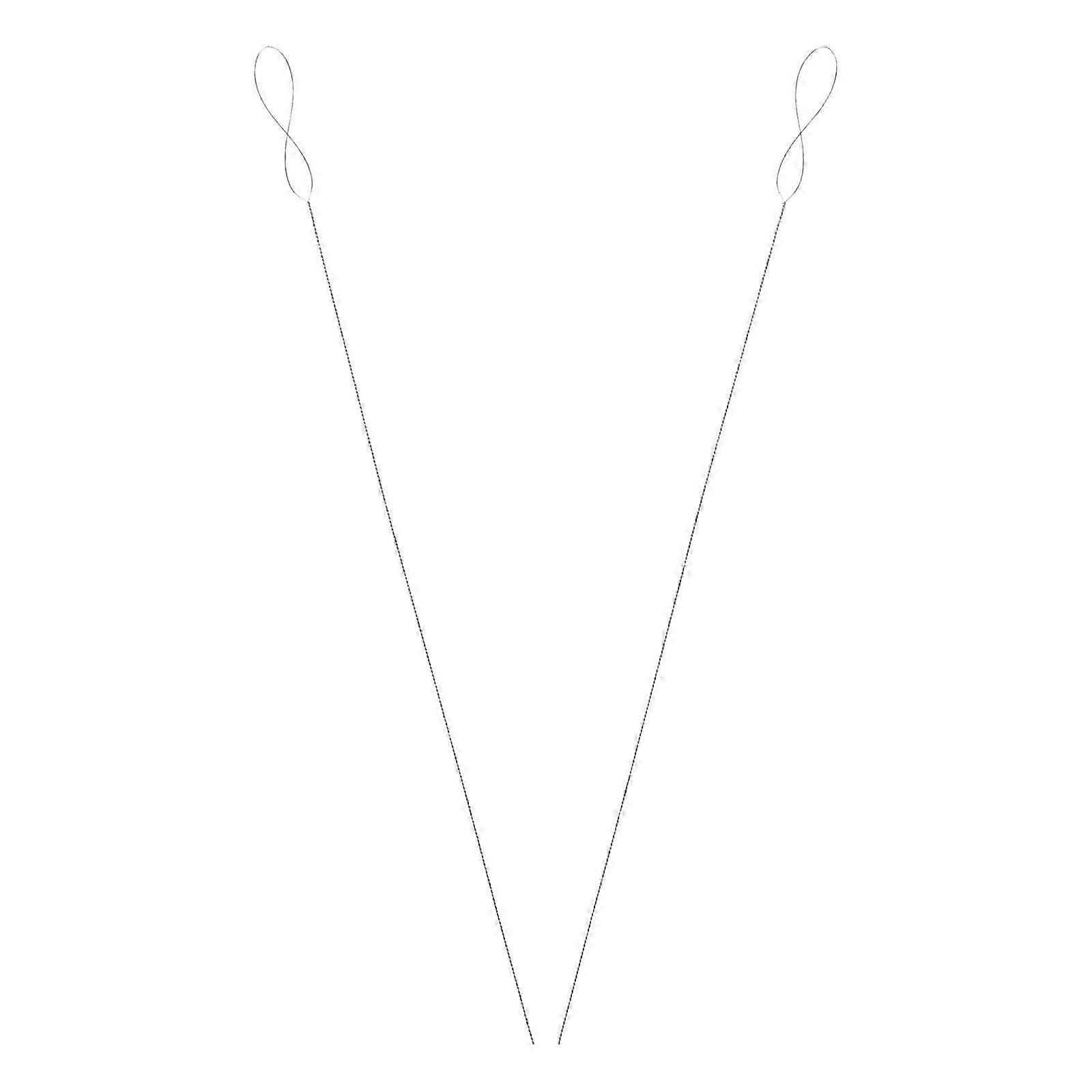 Beading Needles Stainless Steel Threading Tools for Stitching Use 2Pcs Silver