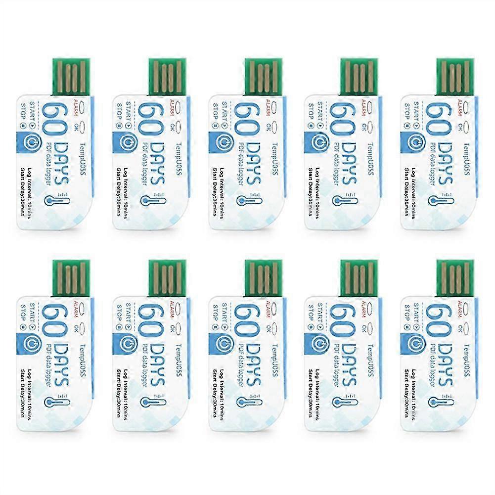 10Pcs TempU05S USB Temperature Data Logger 60 Day Single Use Temperature Analyzer PDF Report USB Temperature Logger