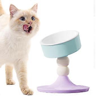 Upphöjd kattmatskål, lutande tecknad kattskål, justerbar höjd och vinkel, kompatibel med kattungar, små hundar, kattungar, igelkottar