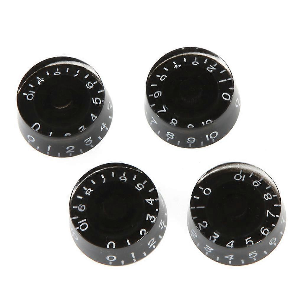 4pcs Control Knobs Volume Tone Knobs Parts for Replacement Electric Guitar (Black)
