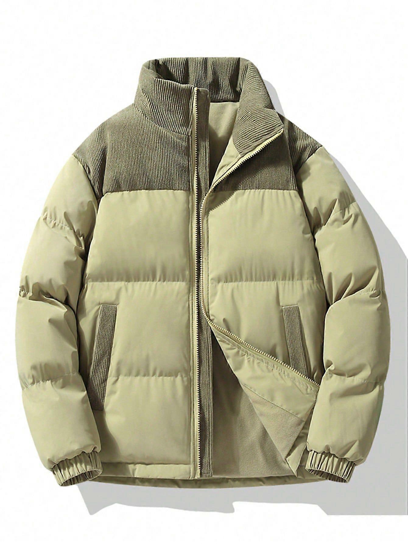 Hommes Deux Tons Zip Up Doudoune