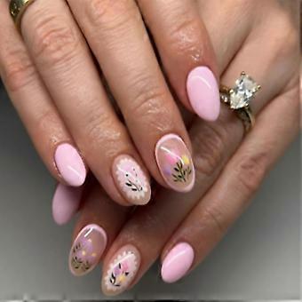 Mandelförmige Aufdrücknägel, glänzende künstliche Nägel zum Aufkleben in 12 Größen, 24 französische Nagelspitzen für selbstgemachte Nagelkunst-Dekorationen