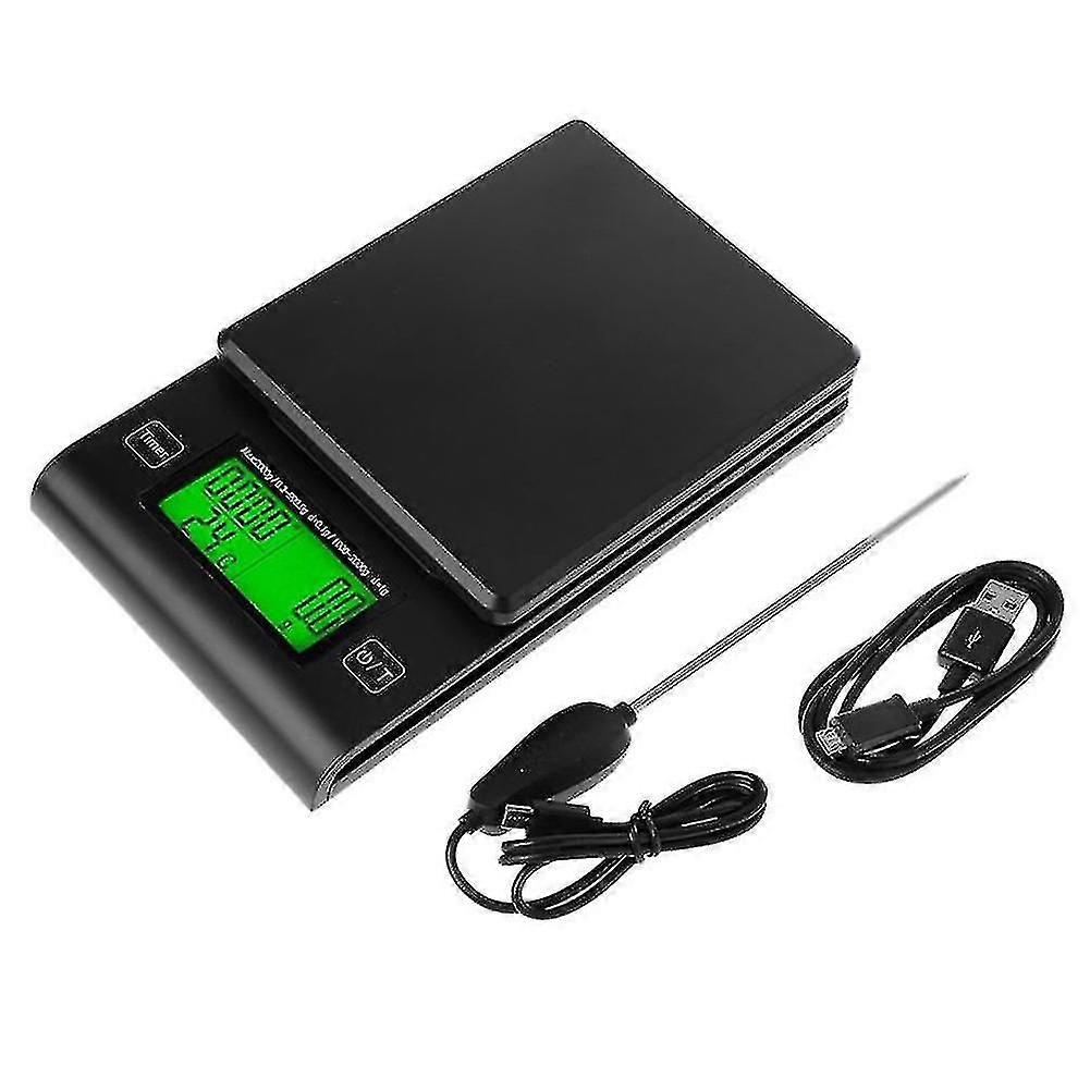 Portable Multi-function Led Electronic Scale Coffee Drip Scale With Temperature Measurement Probe