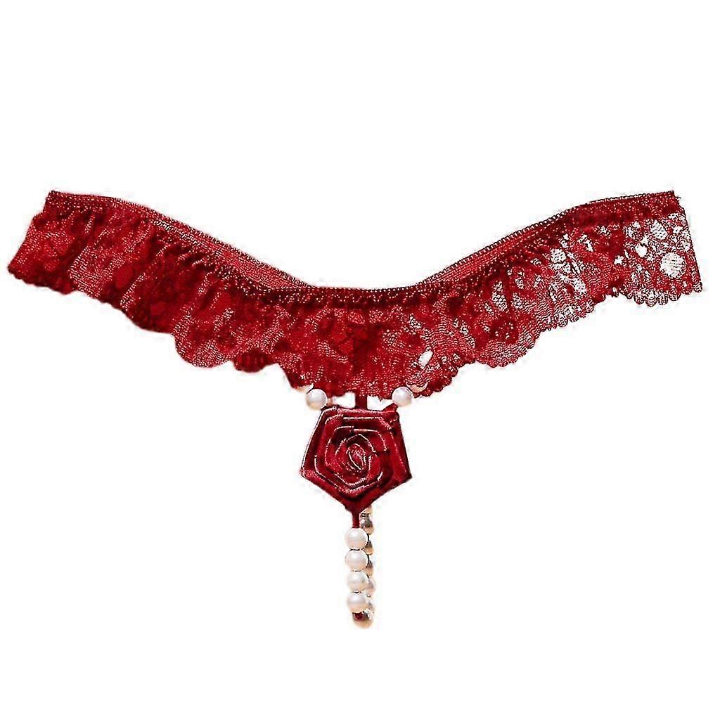 Damen G String Rose Blume Perlen Perlen Bead G String Strings Strings Strings Slips mit niedriger Taille