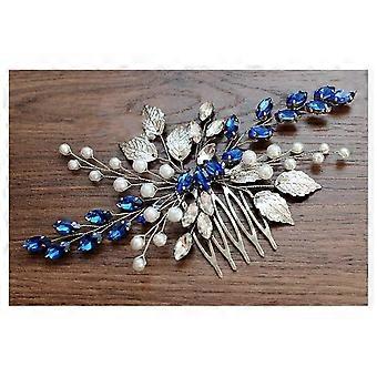 Blauer Braut Haarkamm Saphir Blau Kristall Haarkamm Hochzeit Strass Königsblau Haarkamm Marineblau Braut Haarnadel Geschenk für Frauen und Mädchen